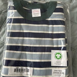 NWT Hanna Andersson Navy Blue North Air Stripe pajamas size 10